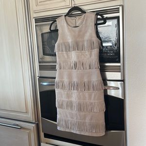 Calvin Klein tan fringe size 2 dress
